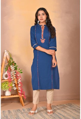 Neemiya Women Embroidered Straight Kurta(Multicolor)