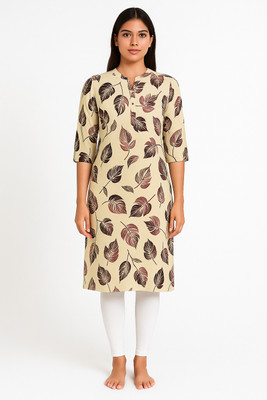 VASTRAM Women Printed A-line Kurta(Light Green)