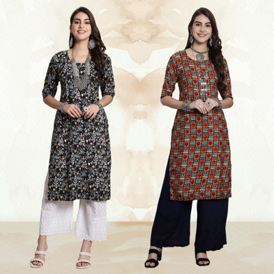 Moda Rapido Women Printed A-line Kurta(Multicolor)