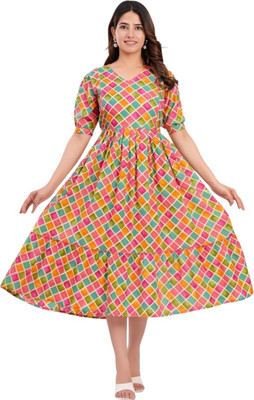 HouseOfCommon Women Printed Anarkali Kurta(Multicolor)