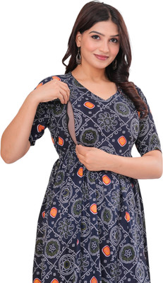 Jaipuur Trend Women Printed Gown Kurta(Grey)