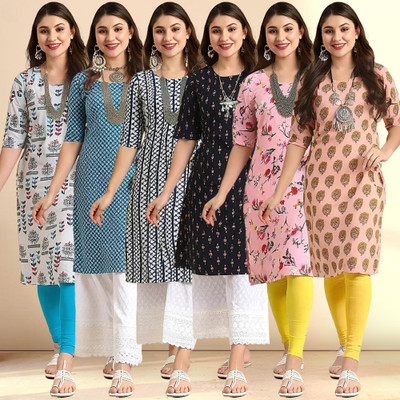1 Stop Fashion Women Printed A-line Kurta(Multicolor)
