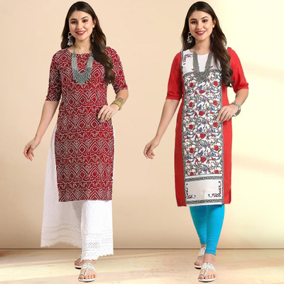 EthnicBasket Women Printed A-line Kurta(Multicolor)