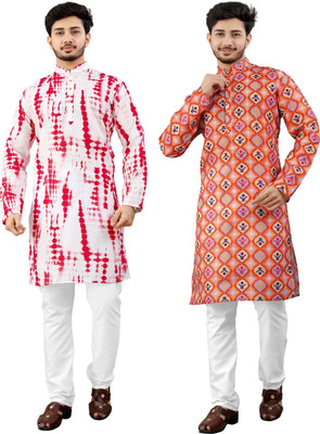 DHASU TRENDZ Men Printed Straight Kurta(Multicolor)