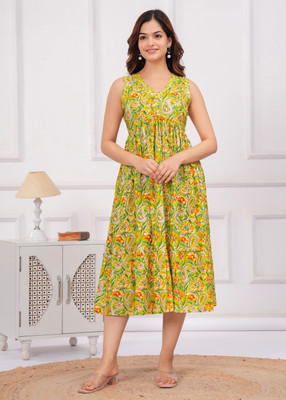RD Fab Women Printed Anarkali Kurta(Multicolor)