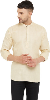 ARMAAN ETHNIC Men Printed Straight Kurta(Beige)