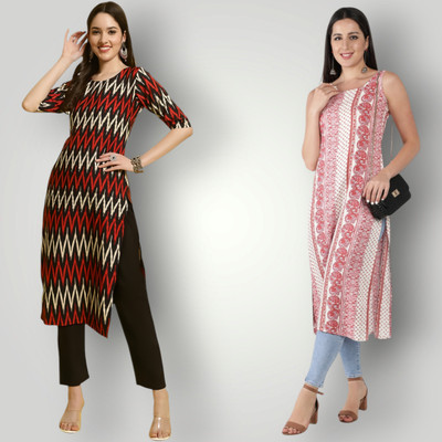 HouseOfCommon Women Self Design Straight Kurta(Multicolor)