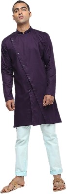 JIHUZUR Men Solid Straight Kurta(Purple)