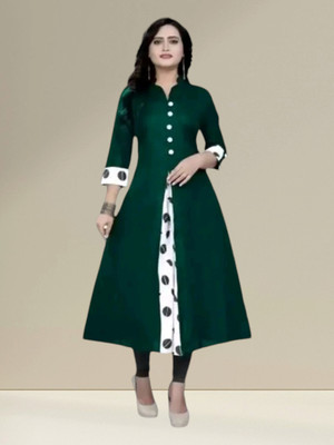 Texpa Creation Women Solid A-line Kurta(Green)
