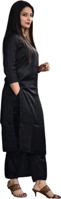 SHASHWAT Women Solid A-line Kurta(Black)