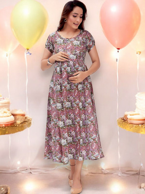 RITIJYA Women Printed A-line Kurta(Pink)