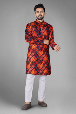 DHASU TRENDZ Men Printed Straight Kurta(Multicolor)