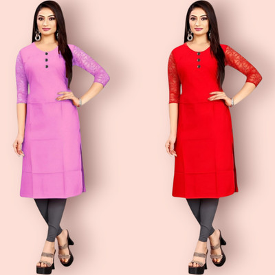 Coft Women Solid Straight Kurta(Multicolor)