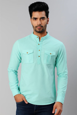 RAREMARK Men Solid Straight Kurta(Light Green)
