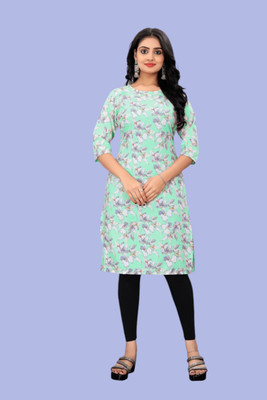 Tulsii Fab Women Printed Anarkali Kurta(Light Green)