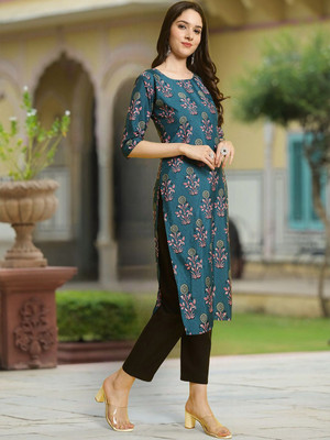 Moda Rapido Women Solid Straight Kurta(Multicolor)