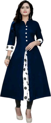 Texpa Creation Women Self Design A-line Kurta(Blue)
