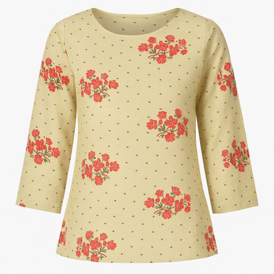 ZEB Women Floral Print, Polka Print Ethnic Dress Kurta(Beige)