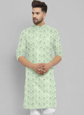 Growwax Men Printed Straight Kurta(Multicolor)
