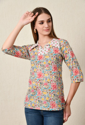 Anmi Printed Women Straight Kurta(Multicolor)