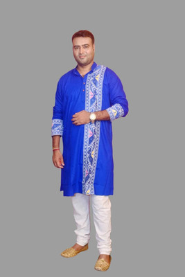 Tuh Men Printed A-line Kurta(Blue)