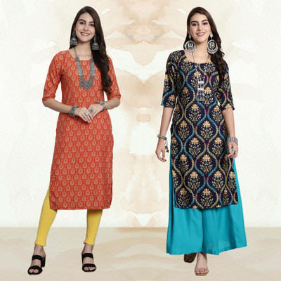 Moda Rapido Women Printed A-line Kurta(Multicolor)