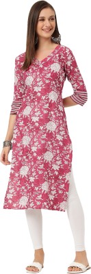 SACCHE DHAAGE Women Floral Print A-line Kurta(Purple)