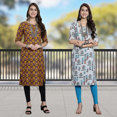 Moda Rapido Women Printed A-line Kurta(Multicolor)