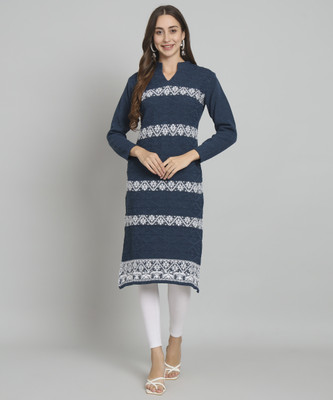 Tracy Women Printed Straight Kurta(Dark Green)