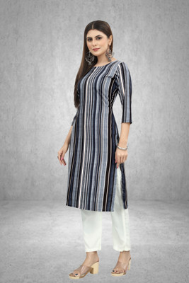 MARIDI FASHION Women Striped Straight Kurta(Multicolor)