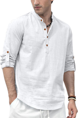 ZARA STAR Men Solid Straight Kurta(White)