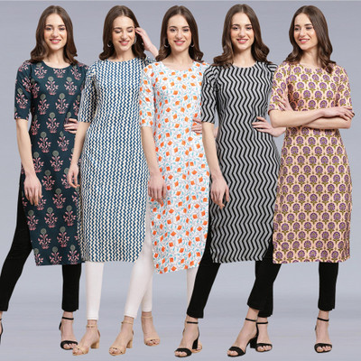 1 Stop Fashion Women Printed A-line Kurta(Multicolor)
