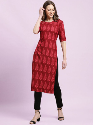 Moda Rapido Women Solid Straight Kurta(Multicolor)