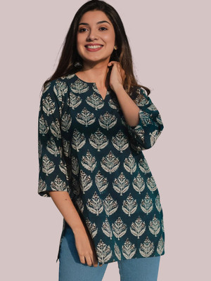 Maheshvi Women Self Design Straight Kurta(Blue)