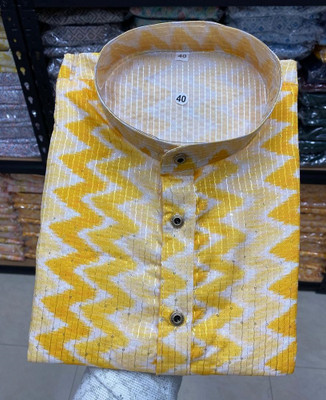 FOXDX Men Printed Straight Kurta(Multicolor)