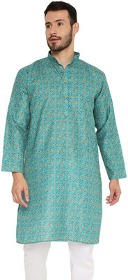 MAHARAJA Men Printed Straight Kurta(Green)