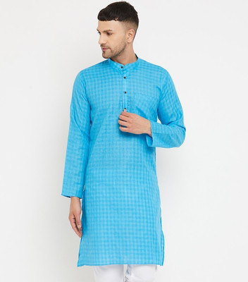 ARMAAN ETHNIC Men Self Design Straight Kurta(Blue)
