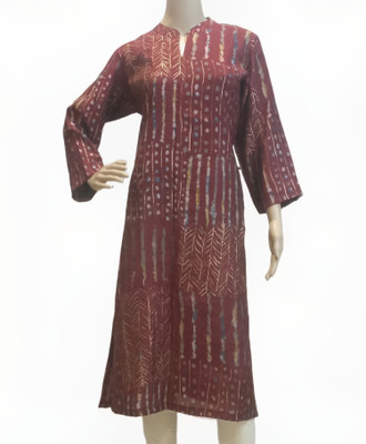 eSiddhi Women Printed A-line Kurta(Maroon)