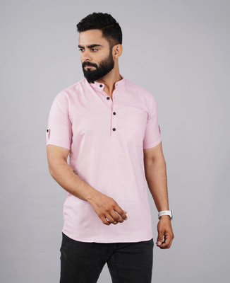 ANAGH ENTERPRISE Men Solid Straight Kurta(Blue)