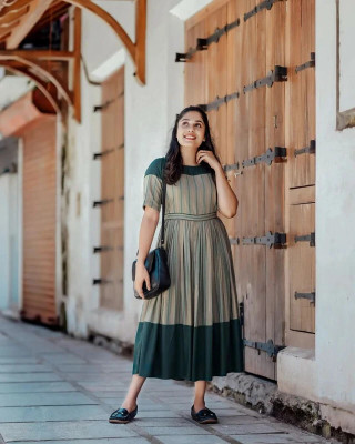 TP STUDIO Women Printed Anarkali Kurta(Green)