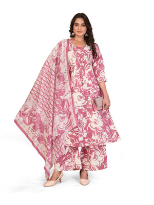 Shree Ganesh Enterprise Women Kurti Palazzo Dupatta Set