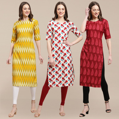 EthnicBasket Women Printed A-line Kurta(Multicolor)