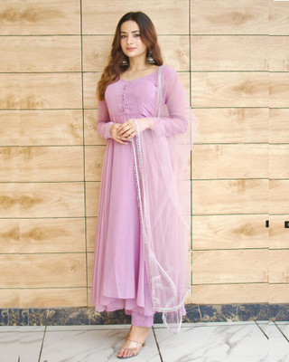 Styleva Women Solid A-line Kurta(Pink)
