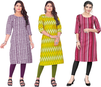 Dhruti Vaste Women Printed A-line Kurta(Multicolor)