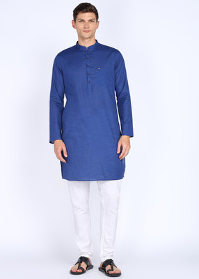 PETER ENGLAND Men Solid A-line Kurta(Blue)