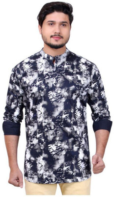 MADE IN THE SHADE Men Self Design Straight Kurta(Multicolor, Dark Blue, White)