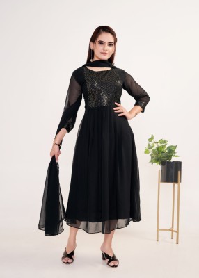 GOWNHOUSE Anarkali Gown(Black)