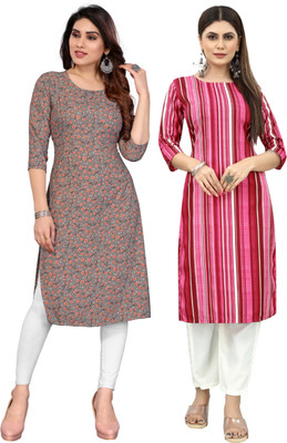 MARIDI FASHION Women Self Design Straight Kurta(Multicolor)