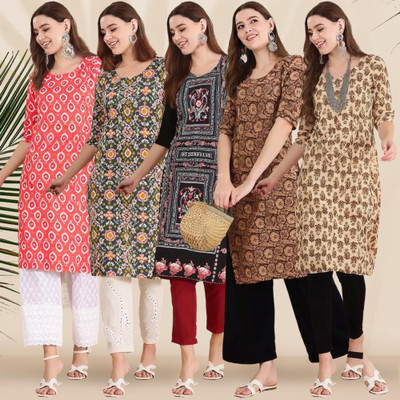 1 Stop Fashion Women Printed A-line Kurta(Multicolor)