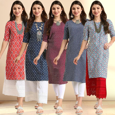 1 Stop Fashion Women Printed A-line Kurta(Multicolor)